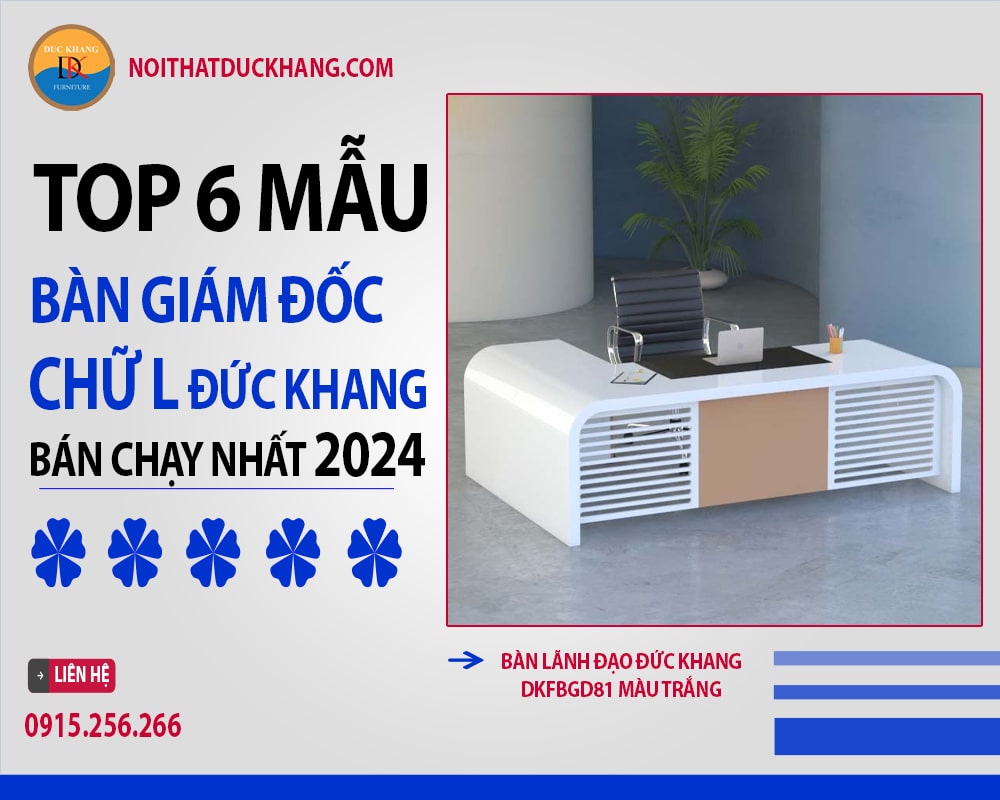 Bàn lãnh đạo Đức Khang DKFBGD81 màu trắng