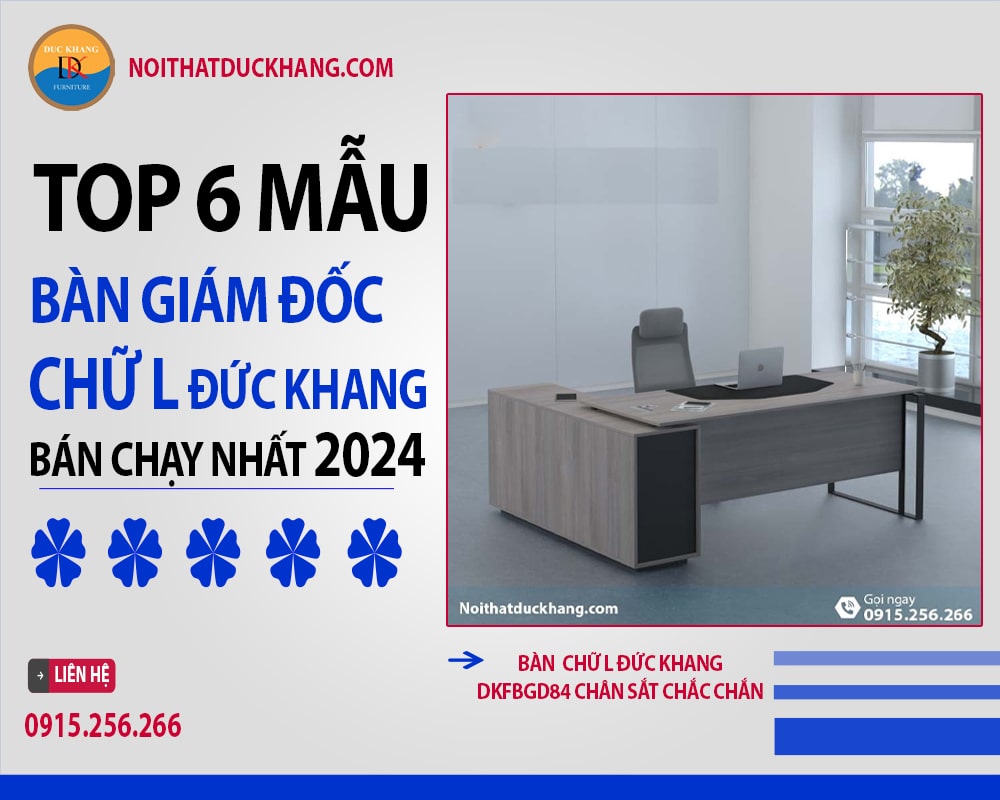 Bàn chữ L Đức Khang DKFBGD84 chân sắt chắc chắn