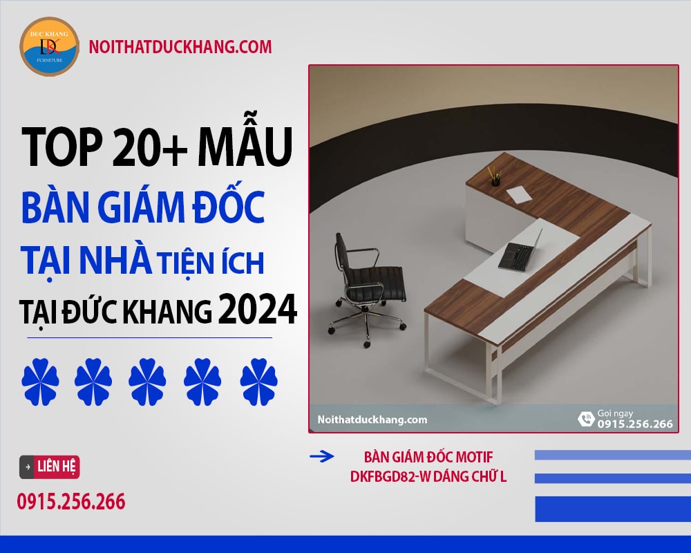 Bàn giám đốc Motif DKFBGD82-W dáng chữ L