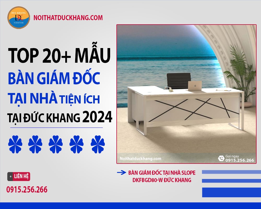 Bàn giám đốc tại nhà Slope DKFBGD80-W Đức Khang