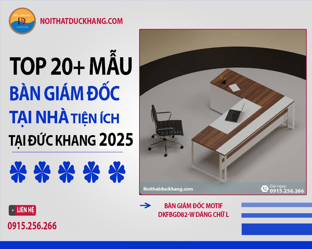 Bàn giám đốc Motif DKFBGD82-W dáng chữ L