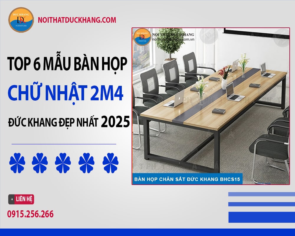 Bàn họp chữ nhật 2m4 Đức Khang DKBHCS15