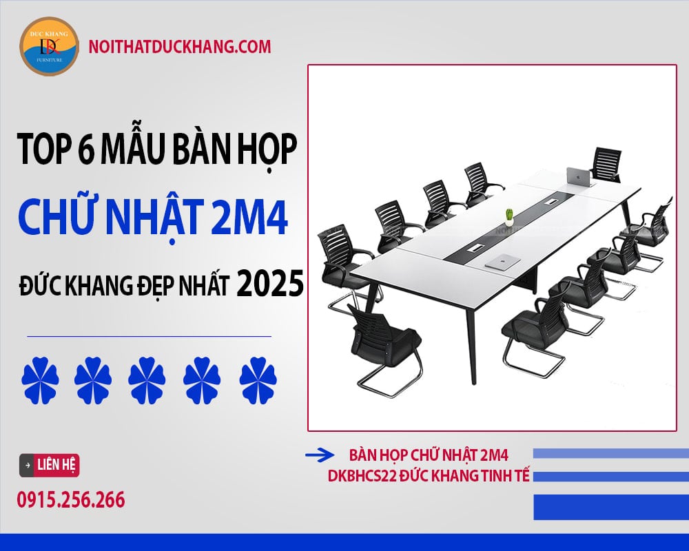 Bàn họp chữ nhật 2m4 DKBHCS22 Đức Khang tinh tế