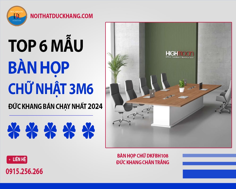 Bàn họp chữ DKFBH108 Đức Khang chân trắng