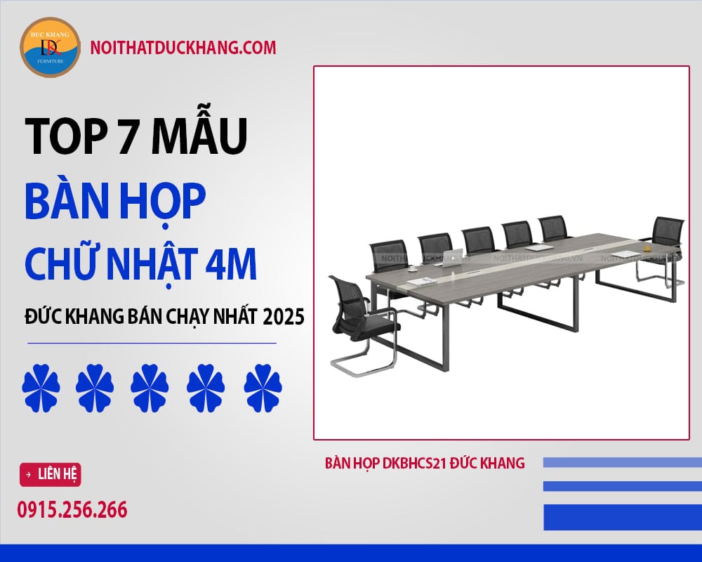Bàn họp chữ nhật chân sắt DKBHCS21 Đức Khang