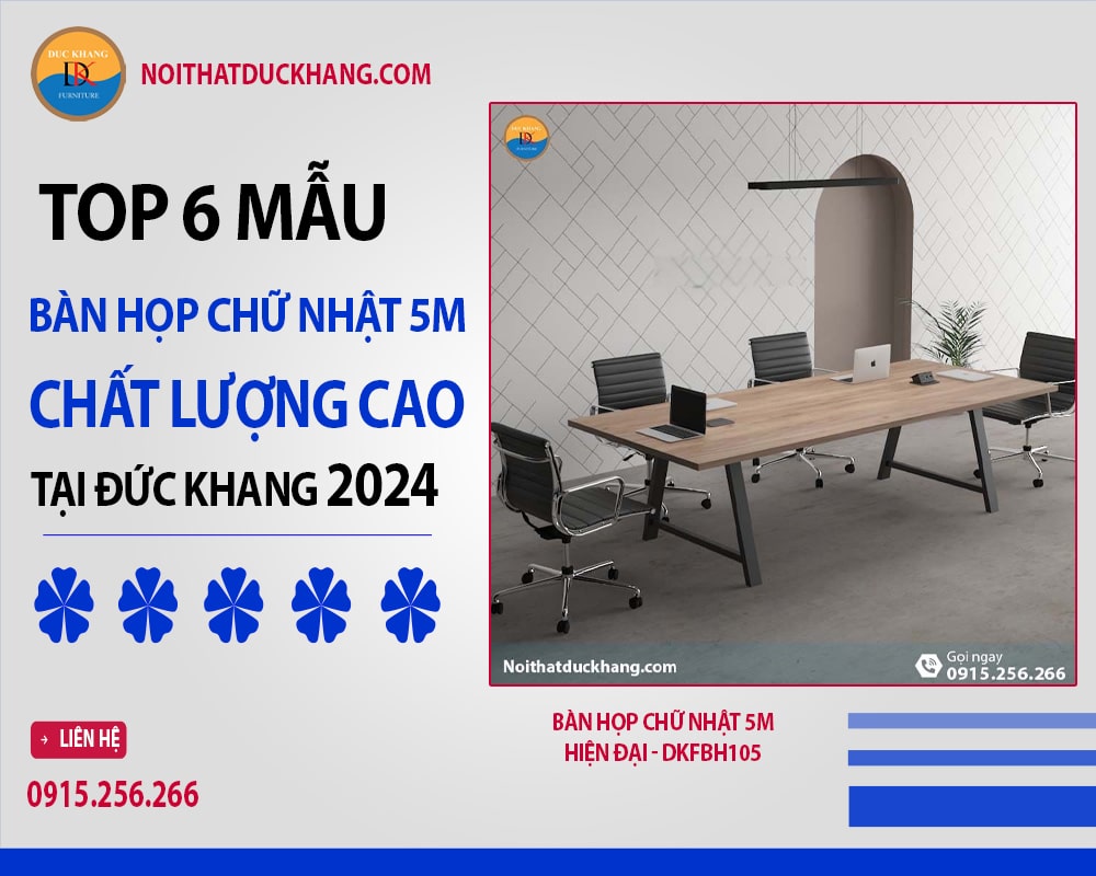 Bàn họp chữ nhật 5m hiện đại - DKFBH105