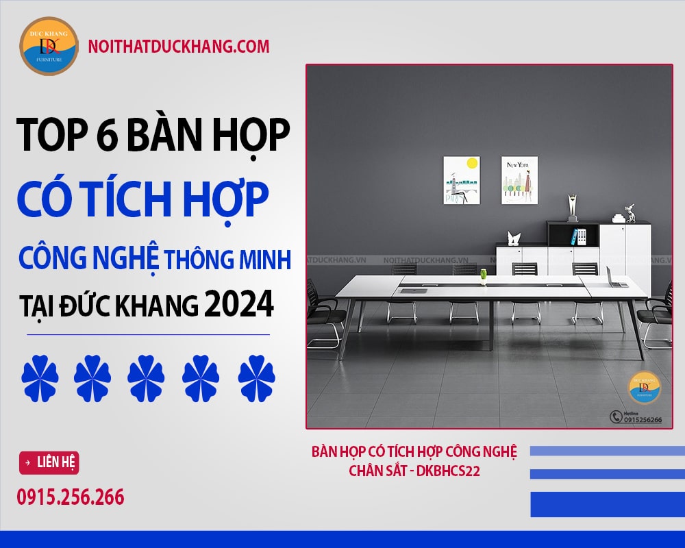 Bàn họp có tích hợp công nghệ chân sắt - DKBHCS22