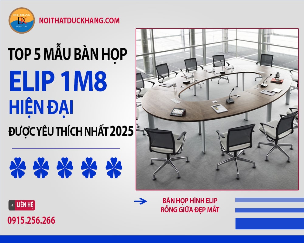 Bàn họp hình elip rỗng giữa đẹp mắt Bàn họp hình elip rỗng giữa đẹp mắt