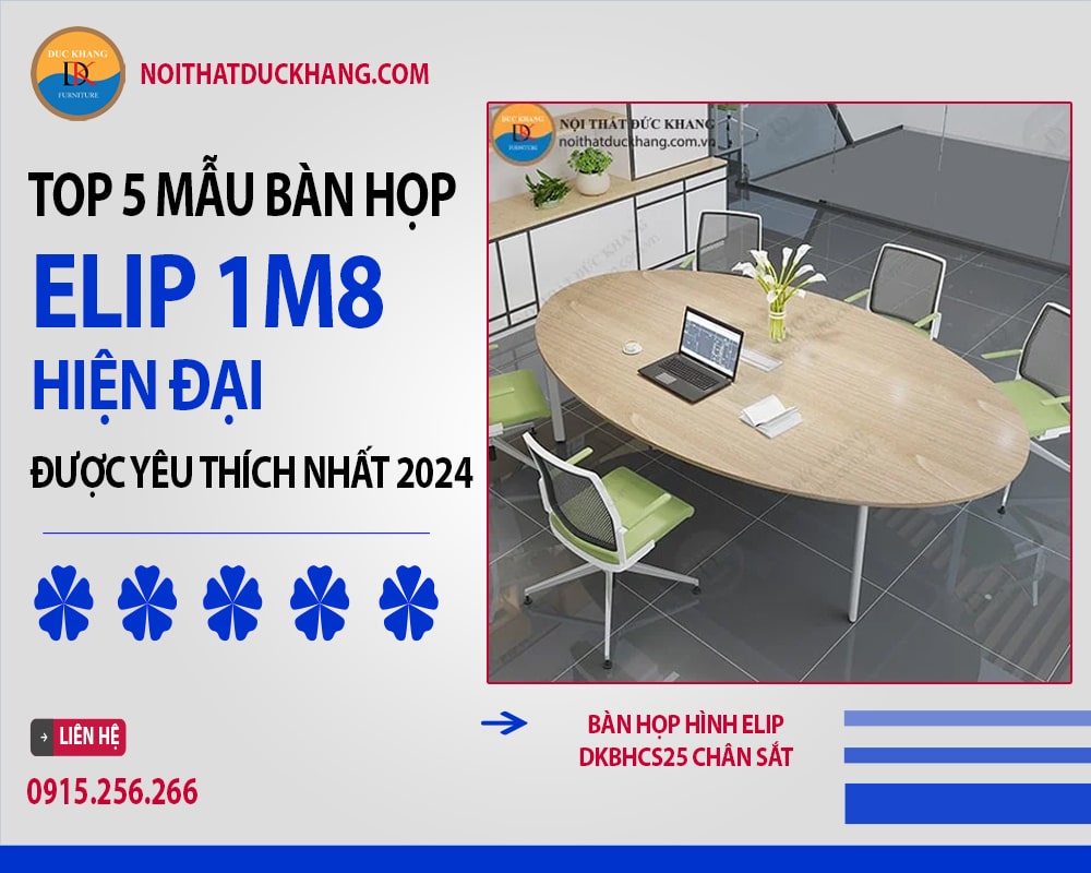 Bàn họp hình elip DKBHCS25 chân sắt