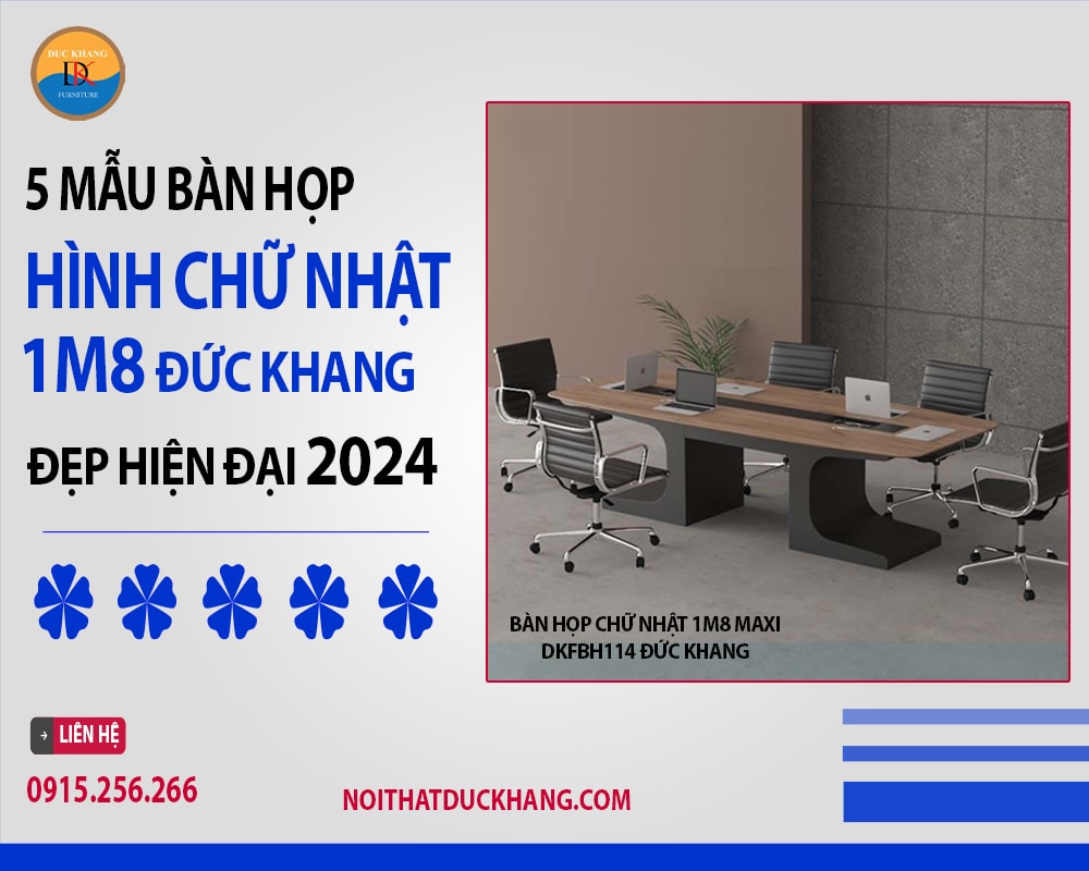 Bàn họp chữ nhật 1m8 Maxi DKFBH114 Đức Khang