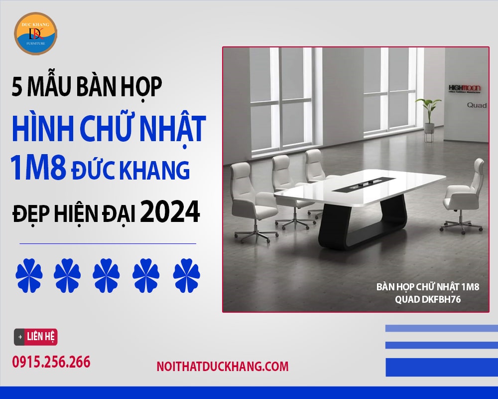 Bàn họp chữ nhật 1m8 Quad DKFBH76