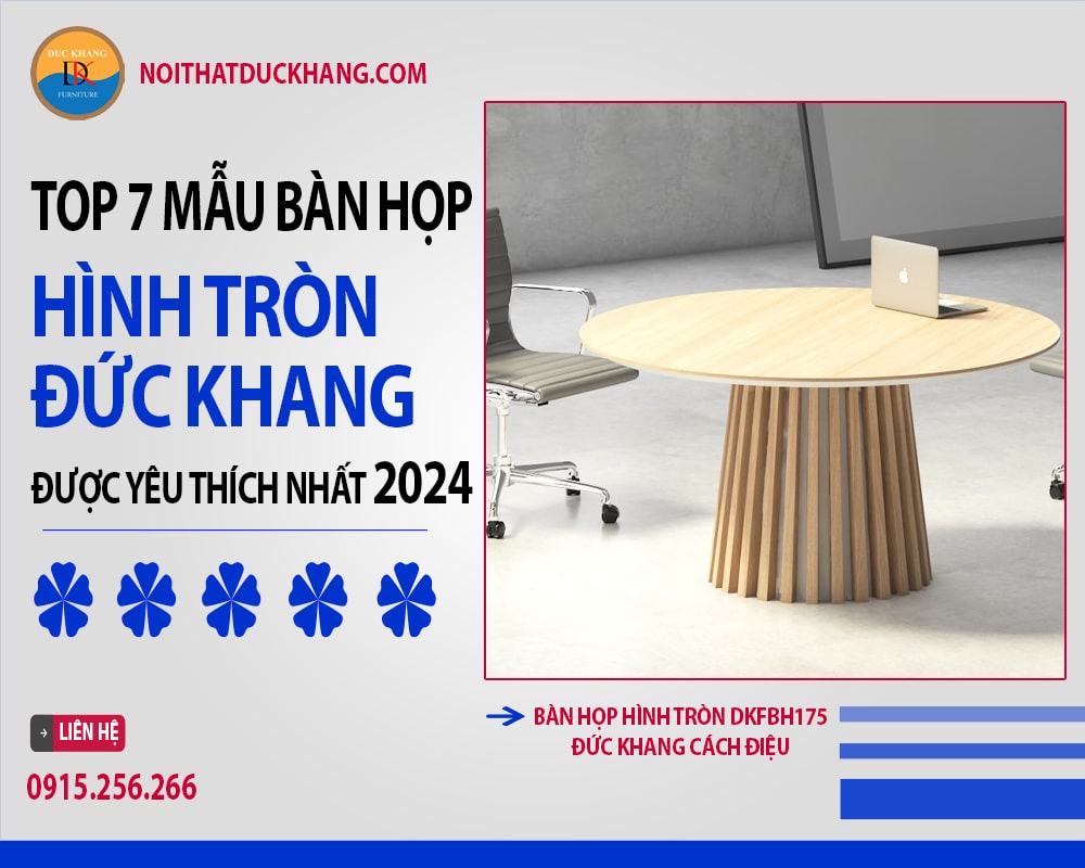 Bàn họp hình tròn DKFBH175 Đức Khang cách điệu