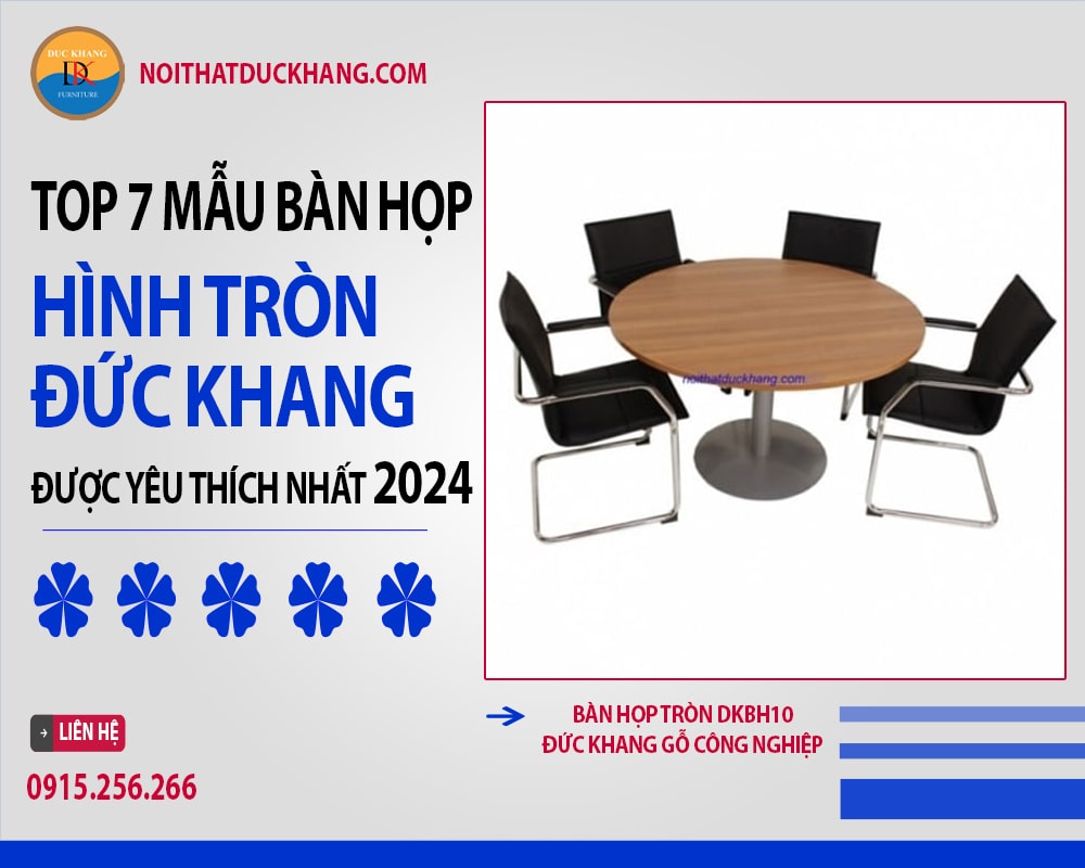 Bàn họp tròn DKBH10 Đức Khang gỗ công nghiệp