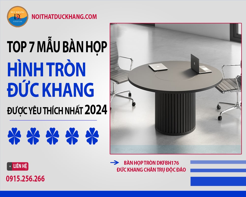 Bàn họp tròn DKFBH176 Đức Khang chân trụ độc đáo