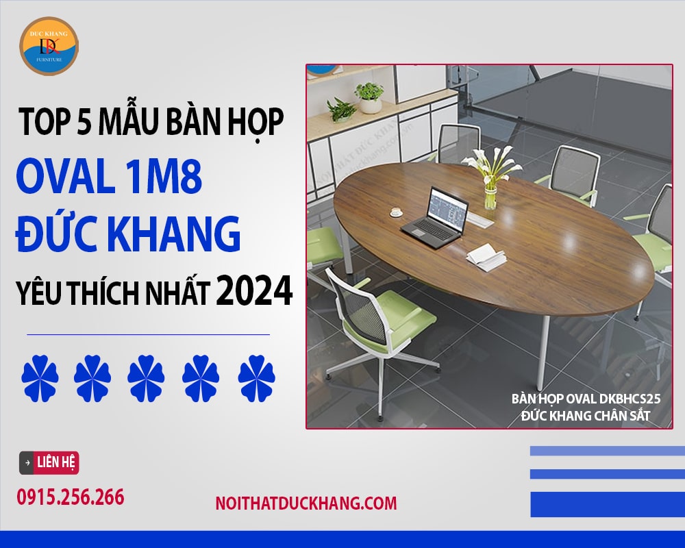 Bàn họp oval DKBHCS25 Đức Khang chân sắt