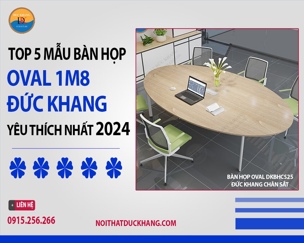 Bàn họp oval DKBHCS25 Đức Khang chân sắt