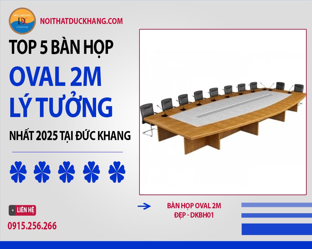 Bàn họp Oval 2m đẹp - DKBH01