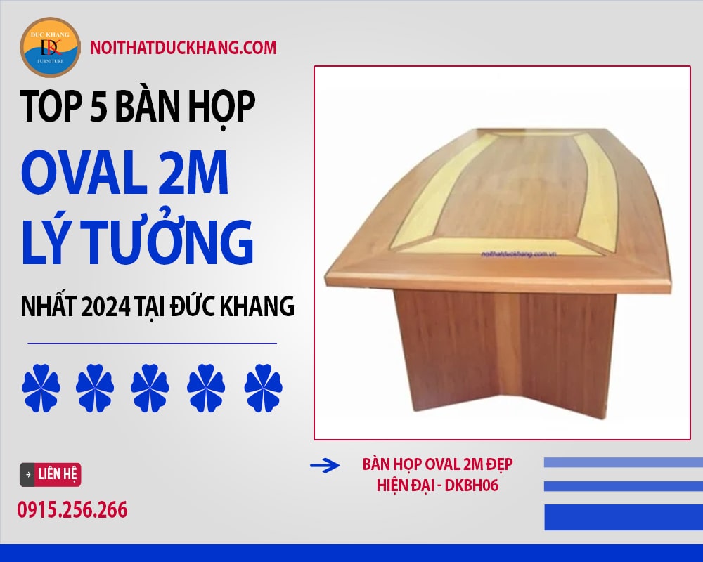 Bàn họp Oval 2m đẹp, hiện đại - DKBH06