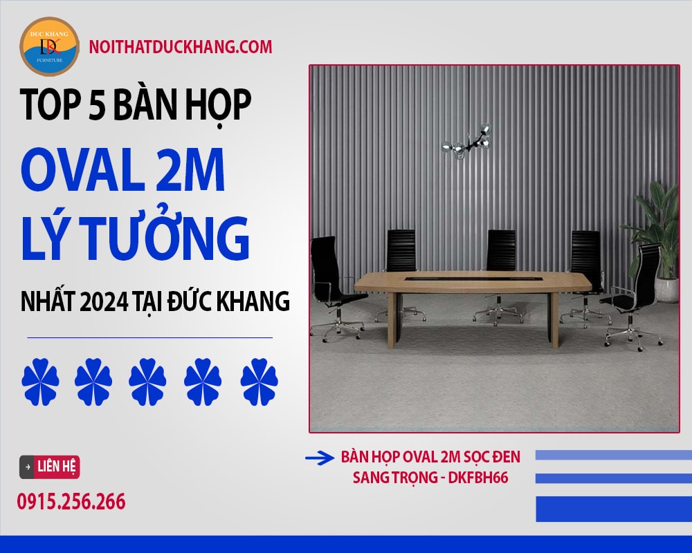 Bàn họp Oval 2m sọc đen sang trọng - DKFBH66