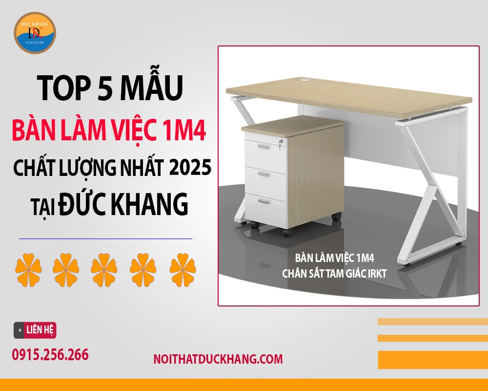 Bàn làm việc 1m4 chân sắt tam giác IRKT Bàn làm việc 1m4 chân sắt tam giác IRKT