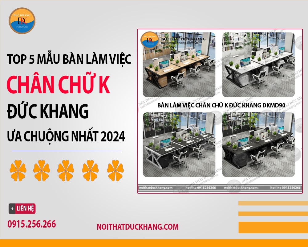 Bàn làm việc chân chữ K Đức Khang DKMD90 