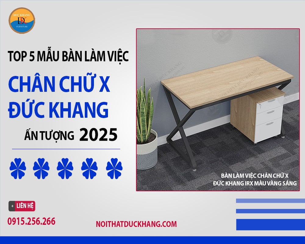 Bàn làm việc chân chữ X Đức Khang IRX màu vàng sáng Bàn làm việc chân chữ X Đức Khang IRX màu vàng sáng