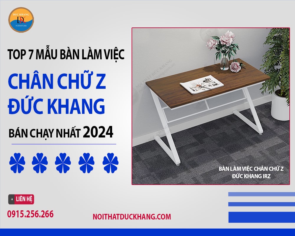 Bàn làm việc chân chữ Z Đức Khang IRZ tháo lắp dễ dàng, tiện lợi