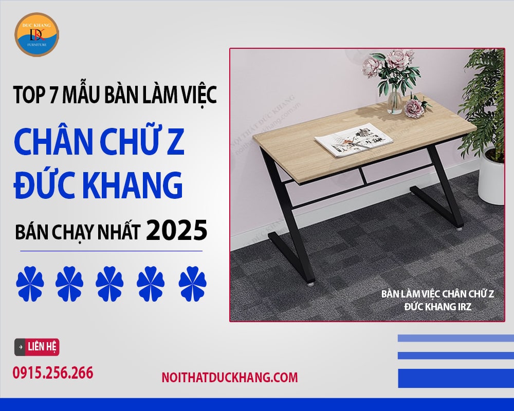 Bàn làm việc chân chữ Z Đức Khang IRZ
