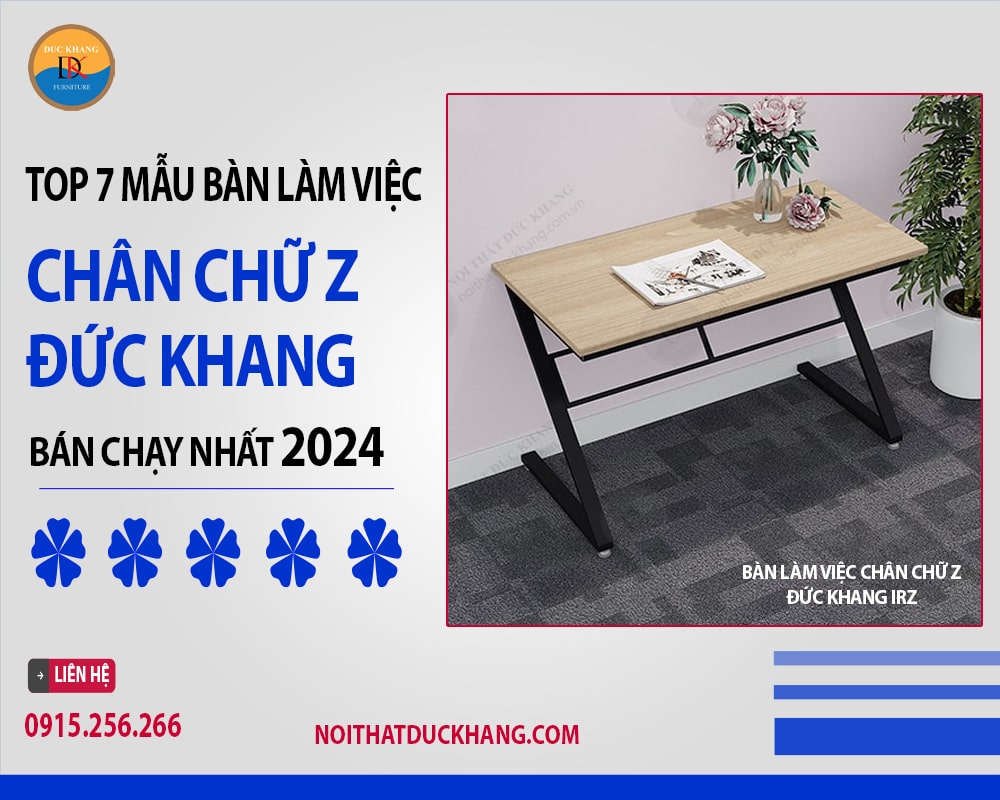 Bàn làm việc chân chữ Z Đức Khang IRZ tháo lắp dễ dàng, tiện lợi