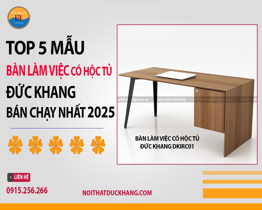 Bàn làm việc có hộc tủ Đức Khang DKIRC01 Bàn làm việc có hộc tủ Đức Khang DKIRC01