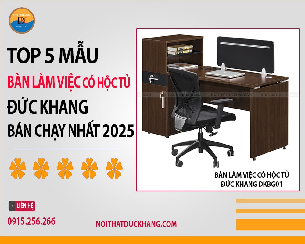 Bàn làm việc có hộc tủ Đức Khang DKBG01 Bàn làm việc có hộc tủ Đức Khang DKBG01