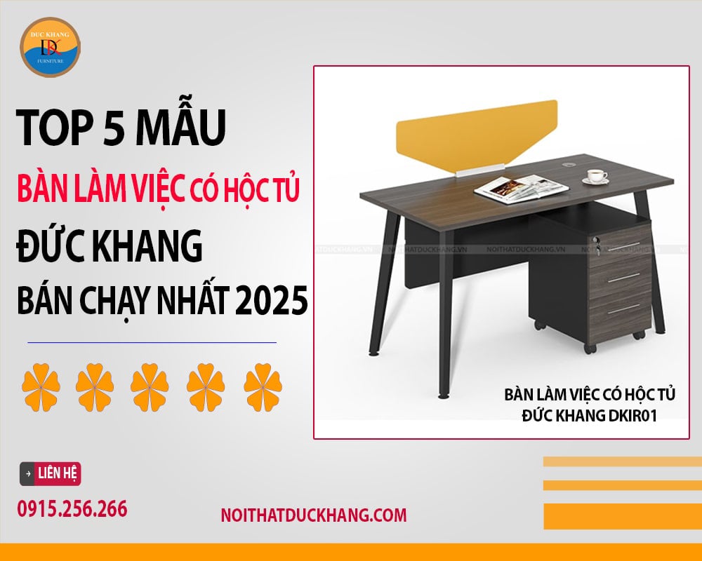 Bàn làm việc có hộc tủ Đức Khang DKIR01 Bàn làm việc có hộc tủ Đức Khang DKIR01