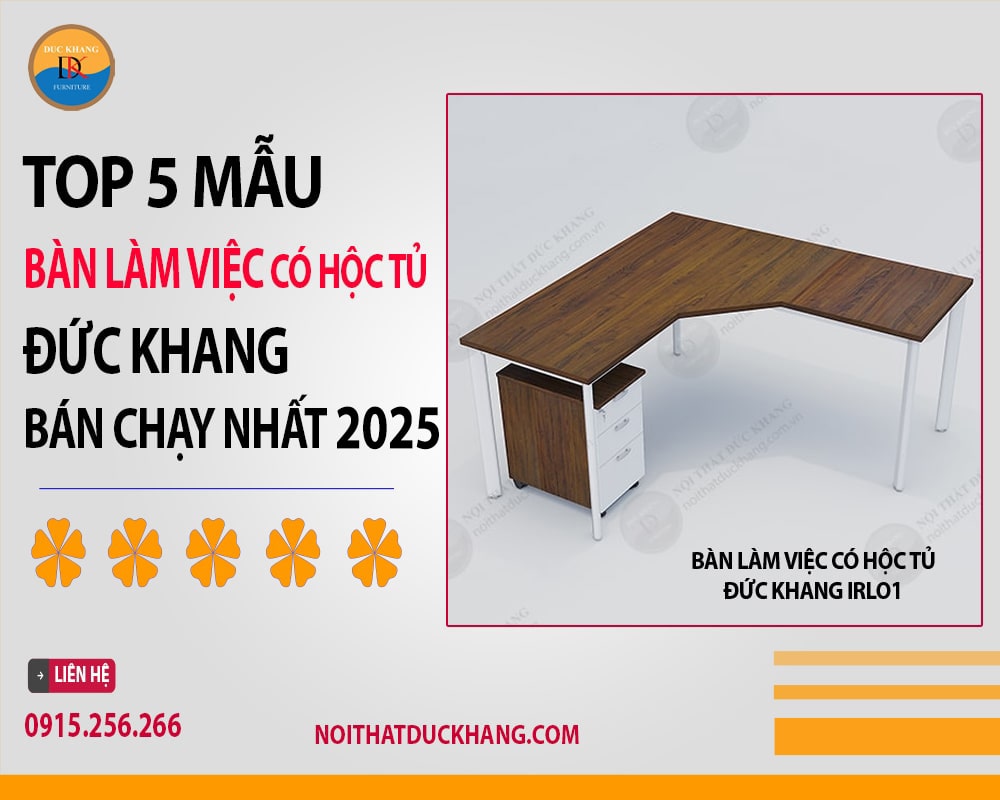 Bàn làm việc có hộc tủ Đức Khang IRLO1 Bàn làm việc có hộc tủ Đức Khang IRLO1