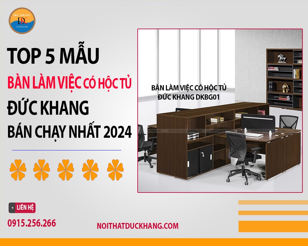 Bàn làm việc có hộc tủ Đức Khang DKBG01