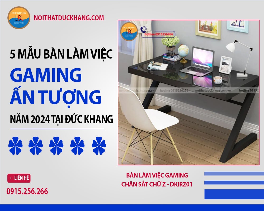 Bàn làm việc gaming chân sắt chữ Z - DKIRZ01