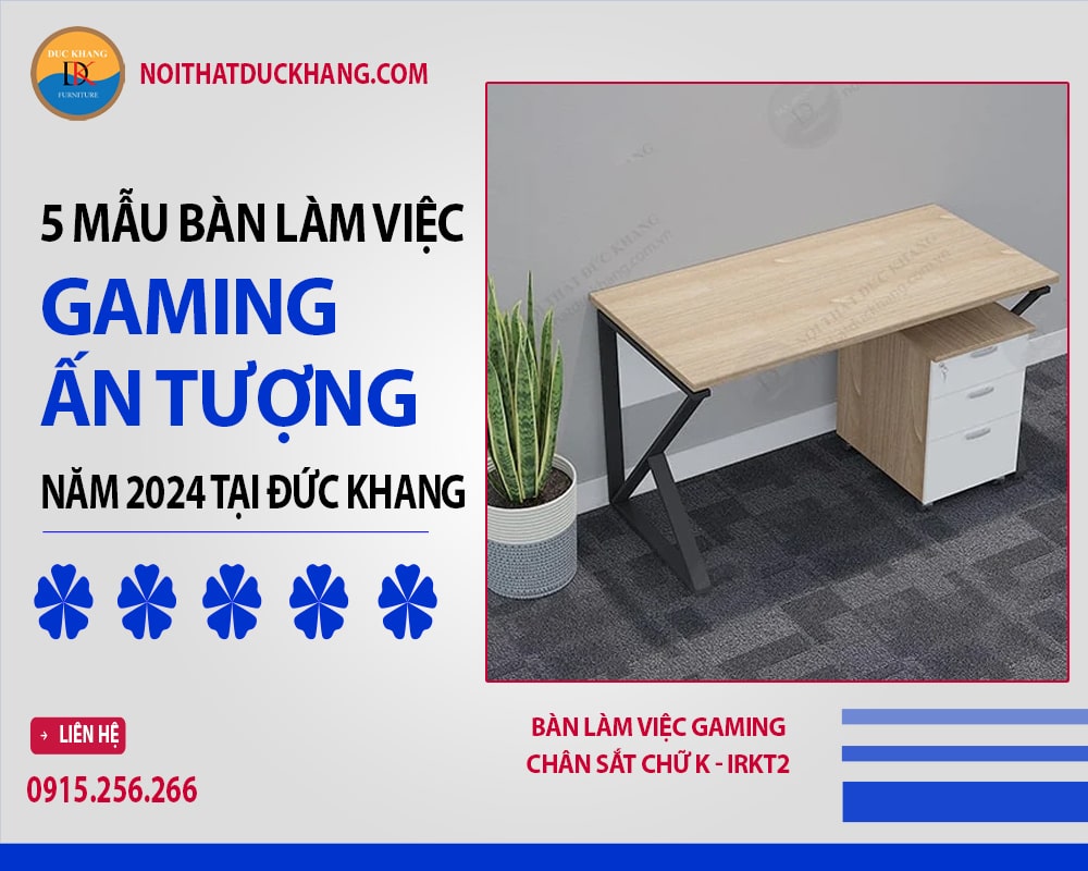 Bàn làm việc gaming chân sắt chữ K - IRKT2