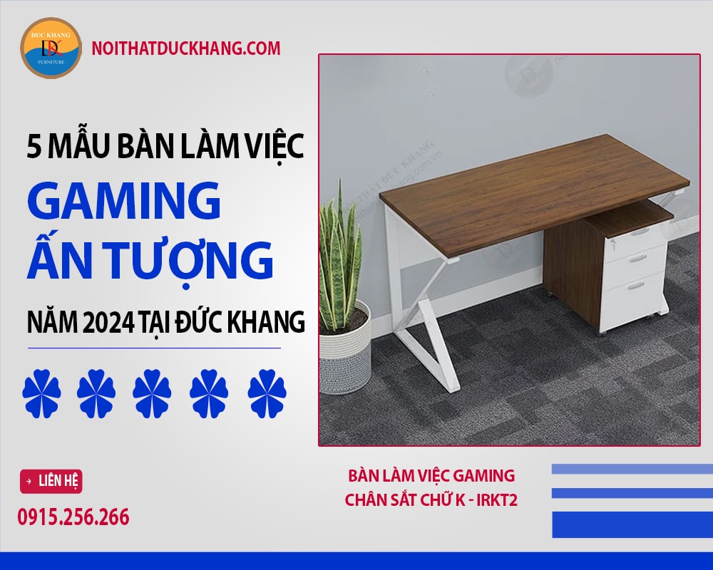 5 mẫu bàn làm việc gaming ấn tượng năm 2024 tại Đức Khang