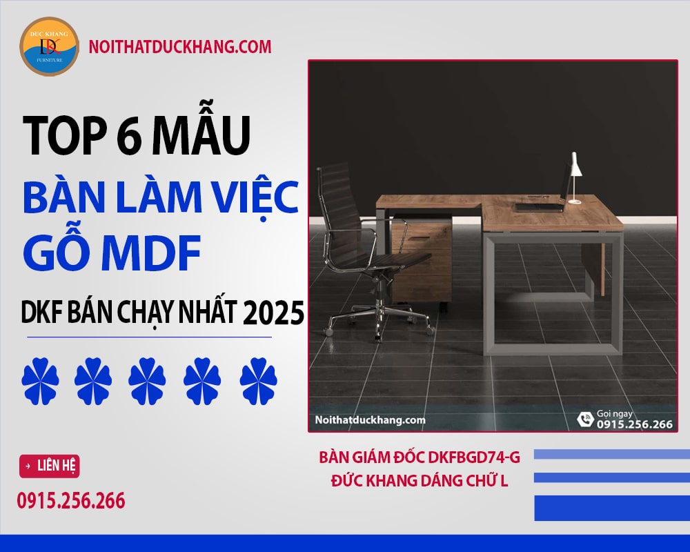 Bàn giám đốc DKFBGD74-G Đức Khang dáng chữ L