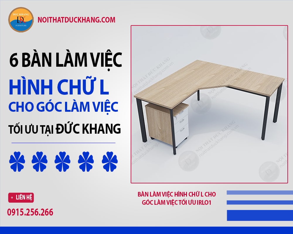 Bàn làm việc hình chữ L cho góc làm việc tối ưu IRLO1