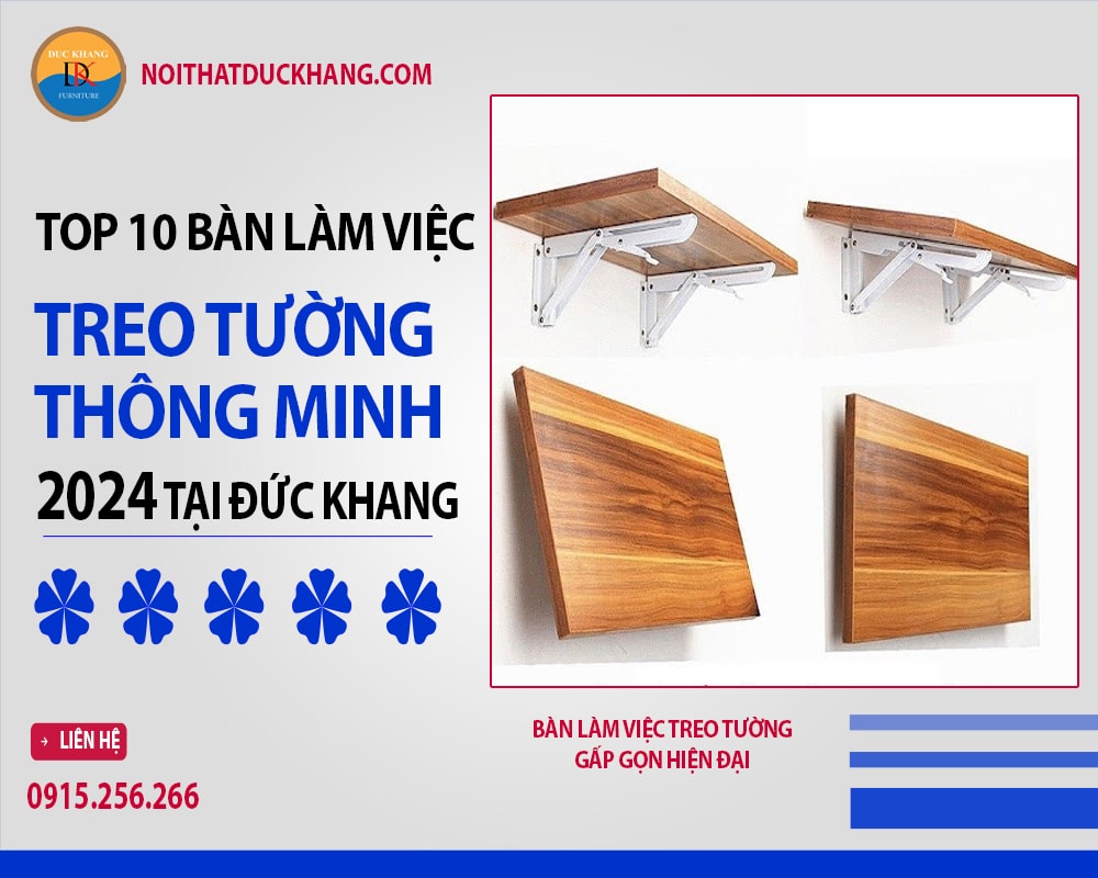 Bàn làm việc treo tường gấp gọn hiện đại