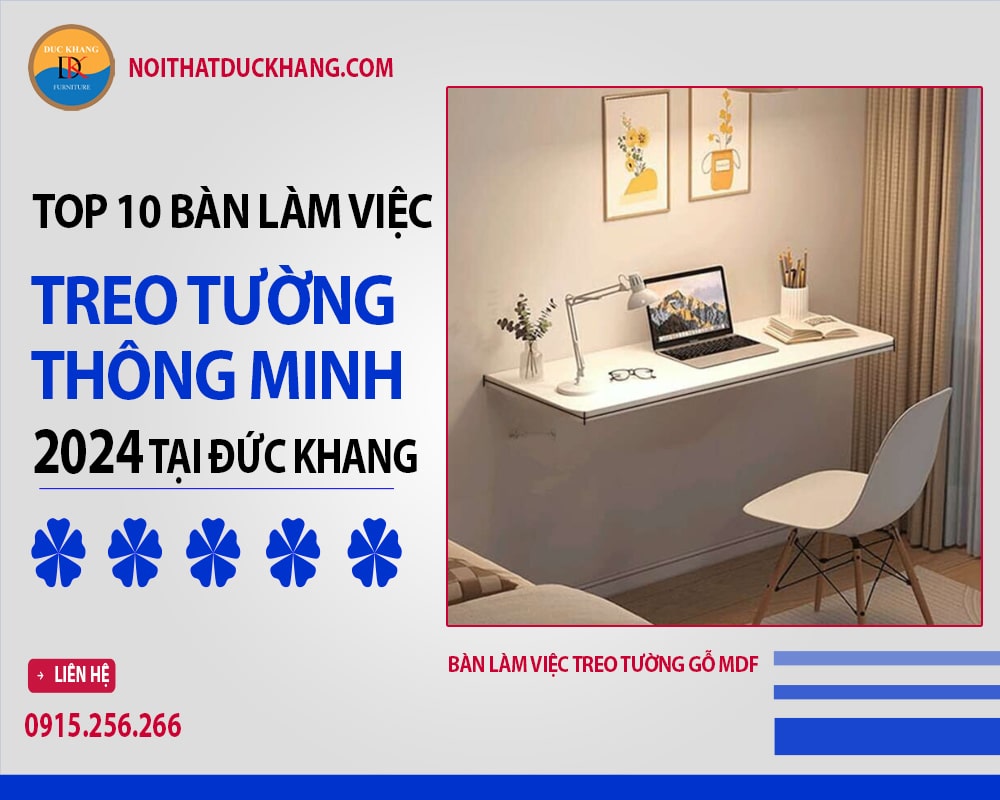 Bàn làm việc treo tường gỗ MDF