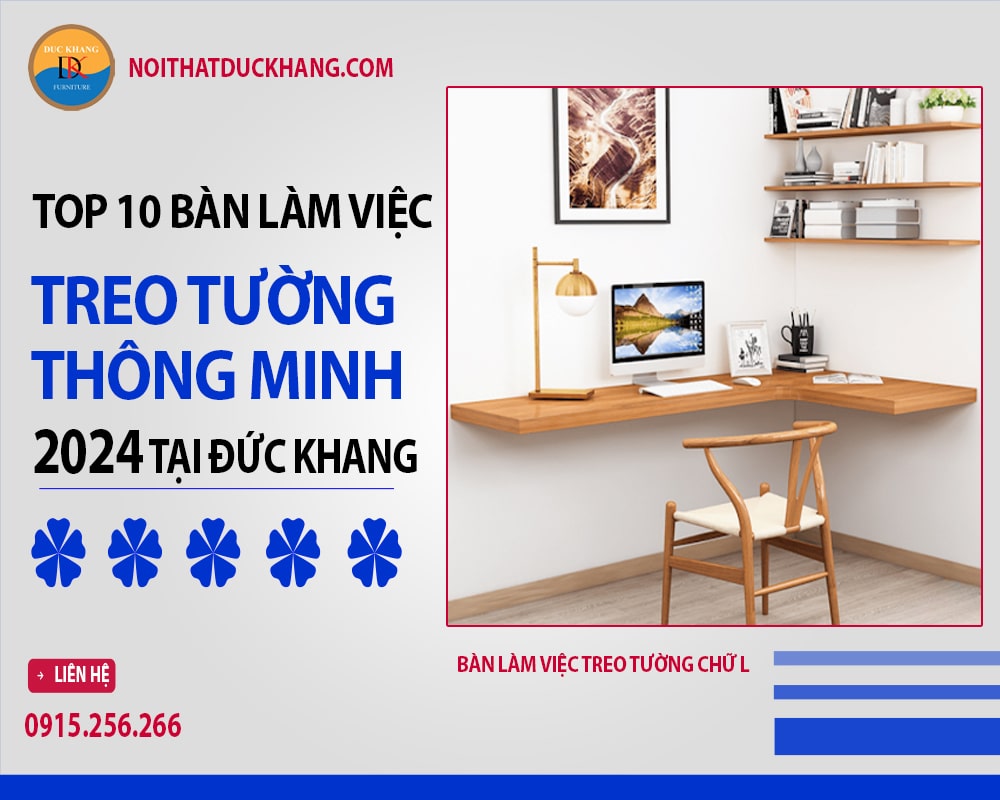 Bàn làm việc treo tường chữ L