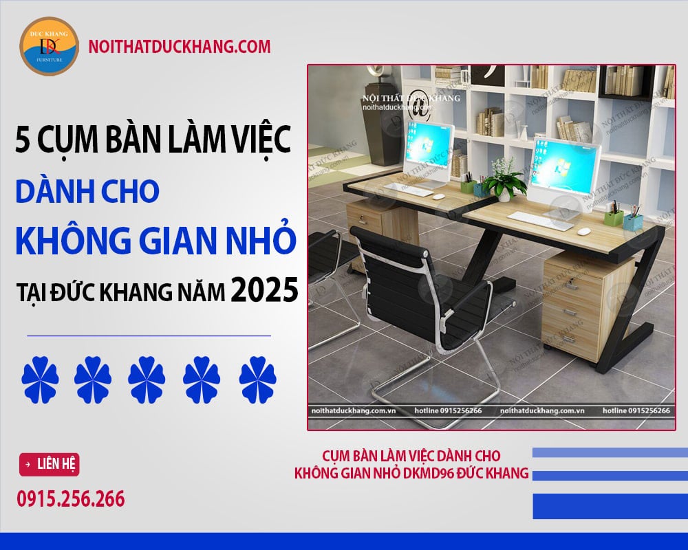 Cụm bàn làm việc dành cho không gian nhỏ DKMD96 Đức Khang Cụm bàn làm việc dành cho không gian nhỏ DKMD96 Đức Khang