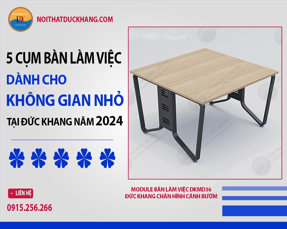 Module bàn làm việc DKMD36 Đức Khang chân hình cánh bướm