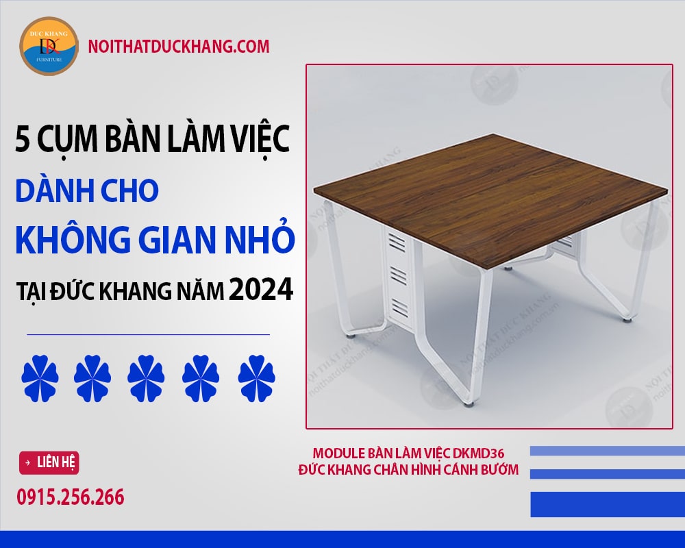 Module bàn làm việc DKMD36 Đức Khang chân hình cánh bướm