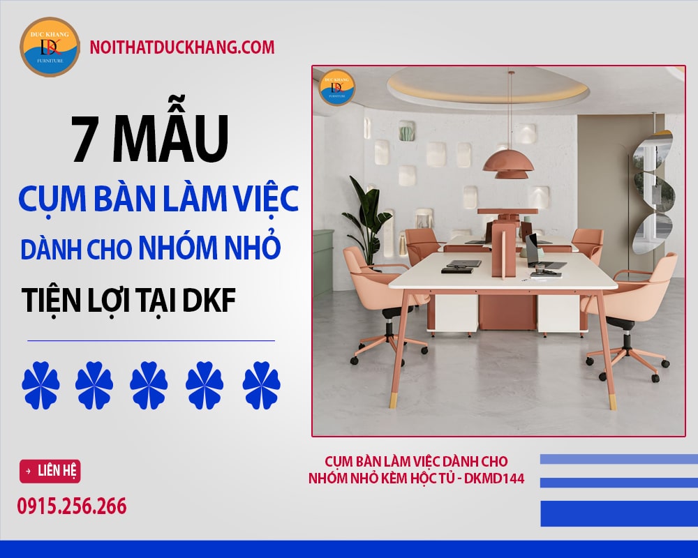 Cụm bàn làm việc dành cho nhóm nhỏ kèm hộc tủ - DKMD144