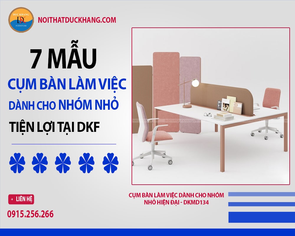 Cụm bàn làm việc dành cho nhóm nhỏ hiện đại - DKMD134