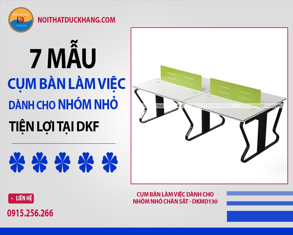 Cụm bàn làm việc dành cho nhóm nhỏ chân sắt - DKMD130