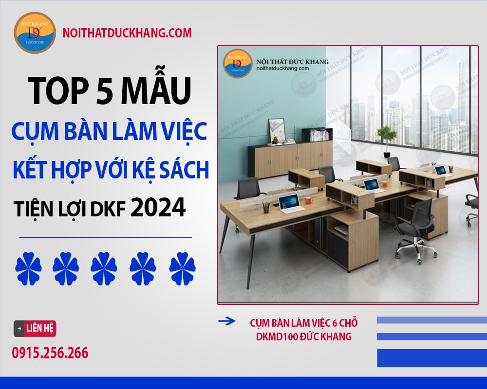 Cụm bàn làm việc 6 chỗ DKMD100 Đức Khang