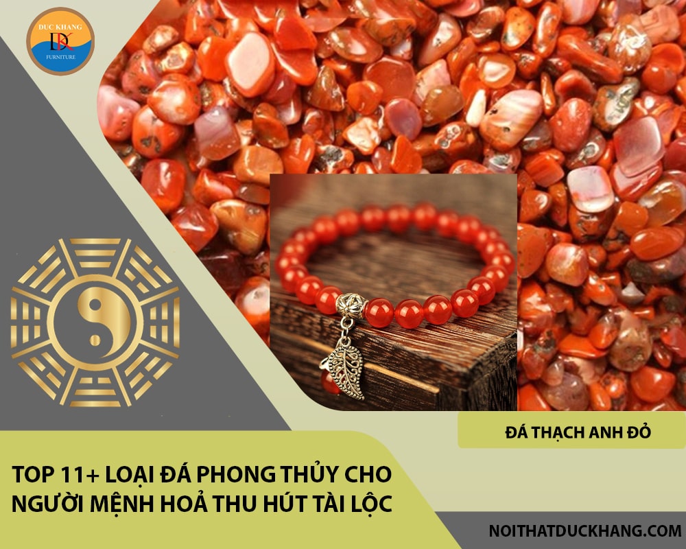 Top 11+ loại đá phong thủy cho người mệnh Hoả hút tài lộc - Đá Thạch anh đỏ